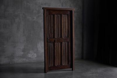 Rustic Vernacular Hand Carved Oak Door France Early 19th Century