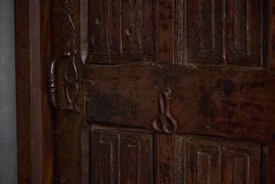 Rustic Vernacular Hand Carved Oak Door France Early 19th Century