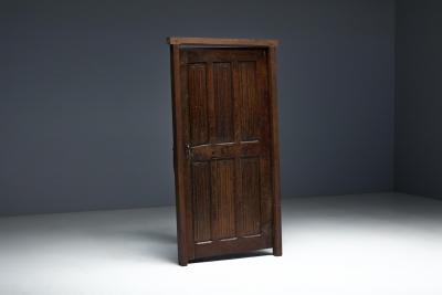 Rustic Vernacular Hand Carved Oak Door France Early 19th Century