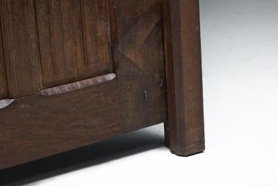 Rustic Vernacular Hand Carved Oak Door France Early 19th Century