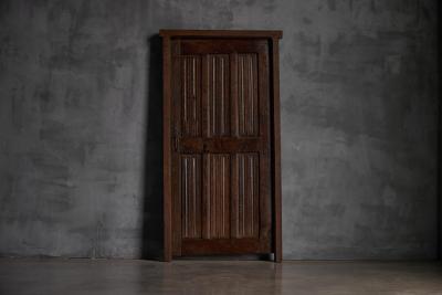 Rustic Vernacular Hand Carved Oak Door France Early 19th Century