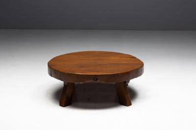 Rustic Vernacular Round Coffee Table Europe 19th Century