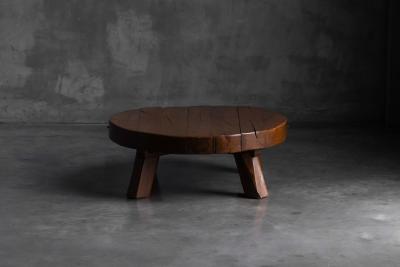 Rustic Vernacular Round Coffee Table Europe 19th Century