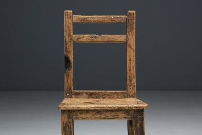 Rustic Vernacular Wooden Chair France 19th Century