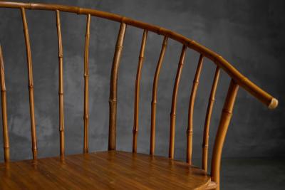 Rustic Wabi Sabi Bamboo Armchairs France 1970s