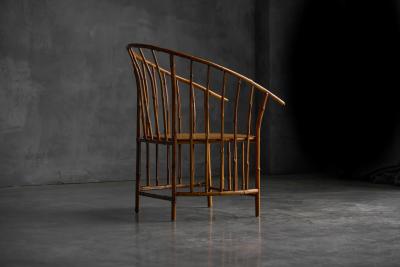 Rustic Wabi Sabi Bamboo Armchairs France 1970s