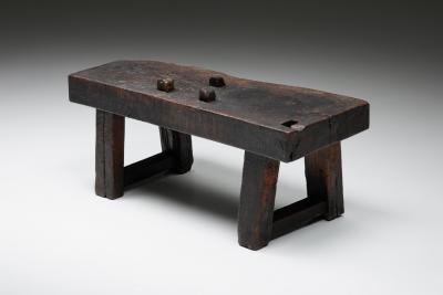 Rustic Wabi Sabi Brown Bench 1920s
