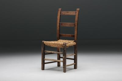 Rustic Wabi Sabi Rattan Chair 1940s