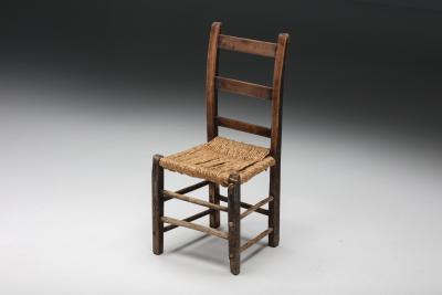 Rustic Wabi Sabi Rattan Chair 1940s