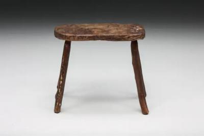 Rustic Wabi Sabi Stool Four Legged France 1940s