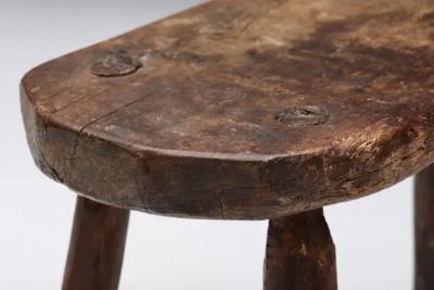 Rustic Wabi Sabi Stool Four Legged France 1940s