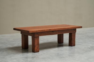 Rustic Wabi Sabi Style Coffee Table in Solid Oak 1960s