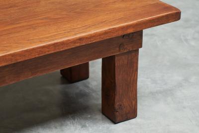 Rustic Wabi Sabi Style Coffee Table in Solid Oak 1960s