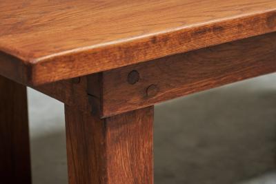 Rustic Wabi Sabi Style Coffee Table in Solid Oak 1960s