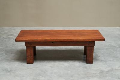 Rustic Wabi Sabi Style Coffee Table in Solid Oak 1960s