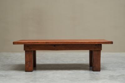 Rustic Wabi Sabi Style Coffee Table in Solid Oak 1960s