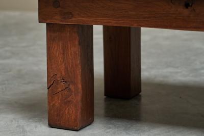 Rustic Wabi Sabi Style Coffee Table in Solid Oak 1960s