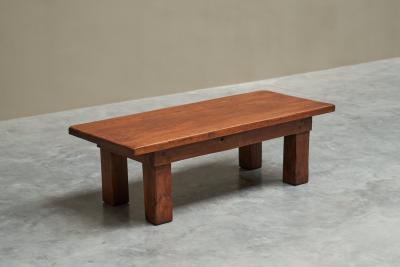 Rustic Wabi Sabi Style Coffee Table in Solid Oak 1960s