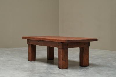 Rustic Wabi Sabi Style Coffee Table in Solid Oak 1960s