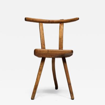 Rustic Wabi Sabi Tripod Stool Early 20th Century