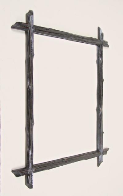 Rustic Wall Mirror Black Forest Hand Carved Austria circa 1880