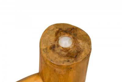 Rustic Wood Side Table with Asterisk Shaped Top and Tripod Base