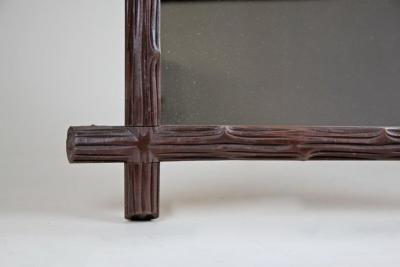 Rustic Wooden Black Forest Wall Mirror Austria circa 1900