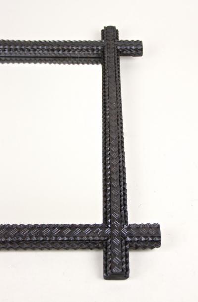 Rustic Wooden Tramp Art Mirror Hand Carved Austria circa 1830