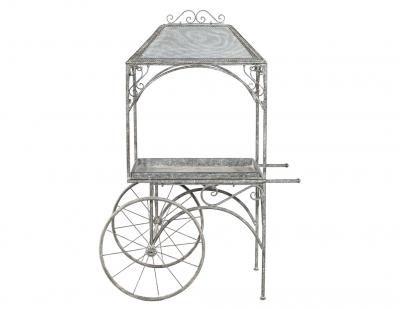 Rustic Wrought Iron Garden Trolley Cart