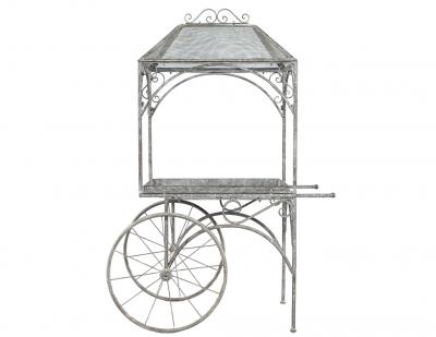 Rustic Wrought Iron Garden Trolley Cart