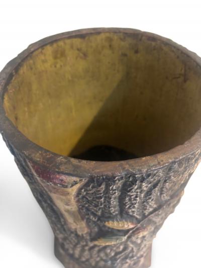 Rustic porcelain faux tree trunk umbrella stand