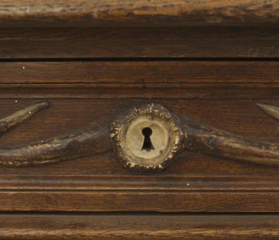 Rustic style Continental German Antler and Oak Kneehole Desk
