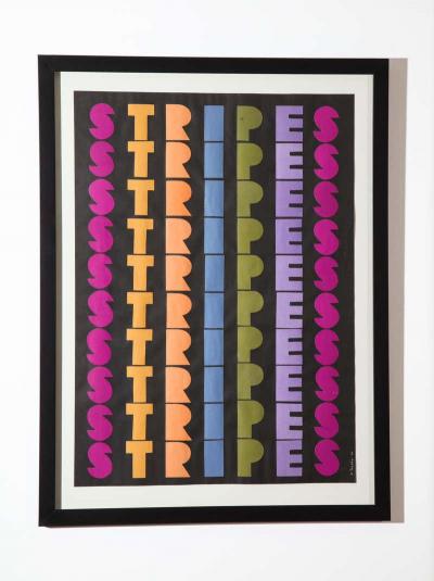 Ruth Jacoby Ruth Jacoby Stripes Collage Signed