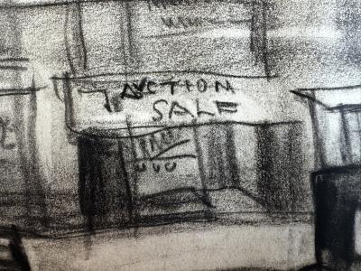 Ruth Light Braun Street Art Literally Gritty Street Scene with Parked Cars Roaring Twenties