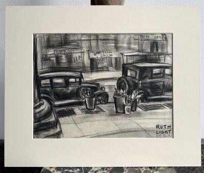Ruth Light Braun Street Art Literally Gritty Street Scene with Parked Cars Roaring Twenties