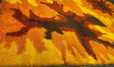 Rya Rug Vintage 1960s Scandinavian Danish Shag Rug