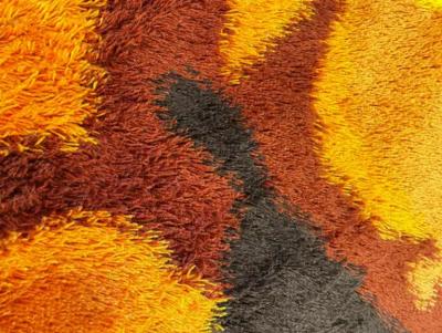 Rya Rug Vintage 1960s Scandinavian Danish Shag Rug