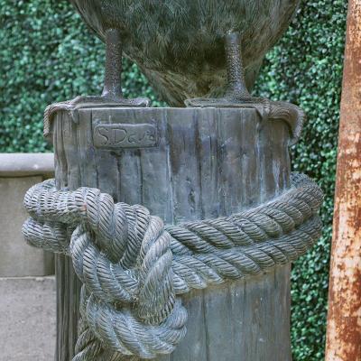S David Monumental Nautical Bronze Fountain of Pelican on Piling 
