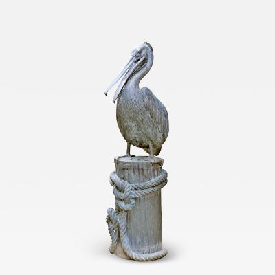 S David Monumental Nautical Bronze Fountain of Pelican on Piling 