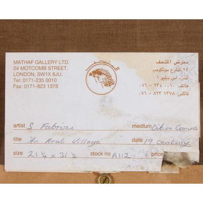 S Fabrizi Antique Italian Orientalist oil painting of a street scene by S Fabrizi