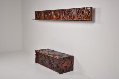 S Pinna Wooden Wall Piece Italian Mid Century 1950s