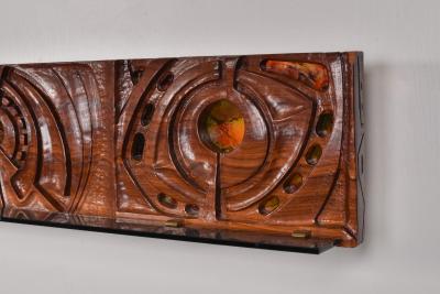 S Pinna Wooden Wall Piece Italian Mid Century 1950s