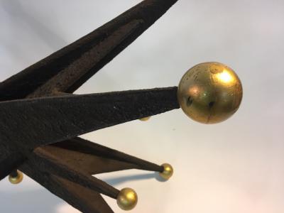 S ectacular Italian Brutalist Starburst an Gold Ball Resin Console Table