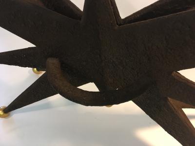 S ectacular Italian Brutalist Starburst an Gold Ball Resin Console Table