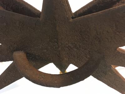 S ectacular Italian Brutalist Starburst an Gold Ball Resin Console Table