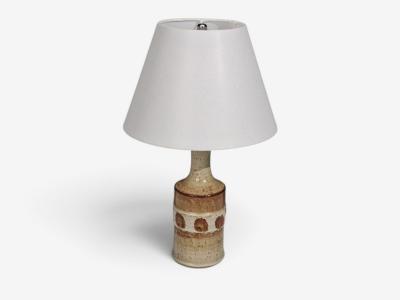 S holm Stent j Dotted Table Lamp Beige Glazed Stoneware Denmark 1960s