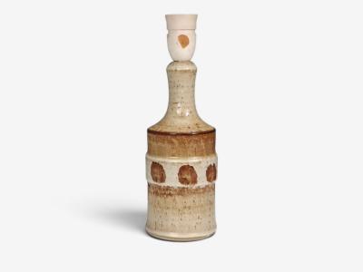 S holm Stent j Dotted Table Lamp Beige Glazed Stoneware Denmark 1960s