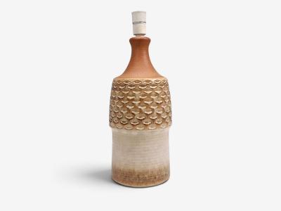 S holm Stent j Large Table Lamp Beige Stoneware Denmark 1960s