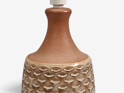 S holm Stent j Large Table Lamp Beige Stoneware Denmark 1960s