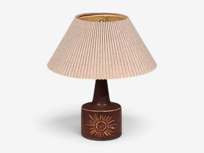S holm Stent j Sun Table Lamps Brown Glazed Stoneware Denmark 1960s